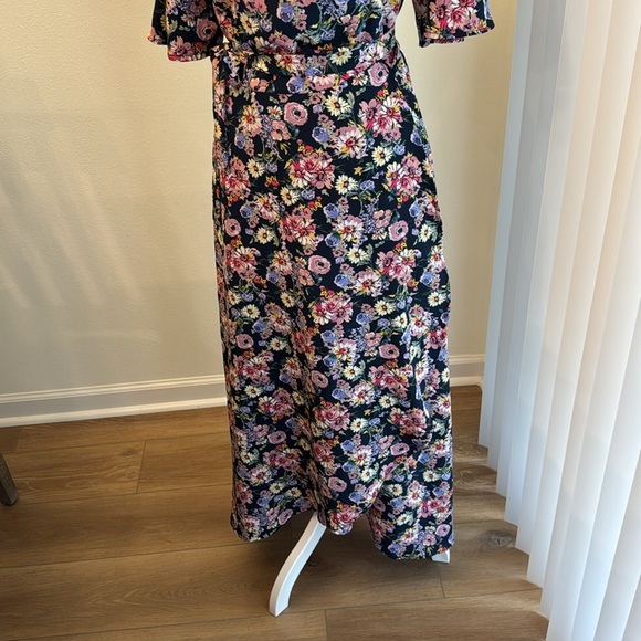 NWOT Bobeau Floral Print Maxi Wrap Dress - Picture 7 of 10
